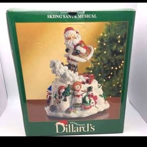 Vintage Dillard's musical skiing santa